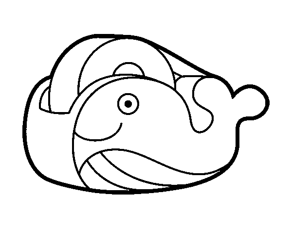 Whale adhesive tape coloring page
