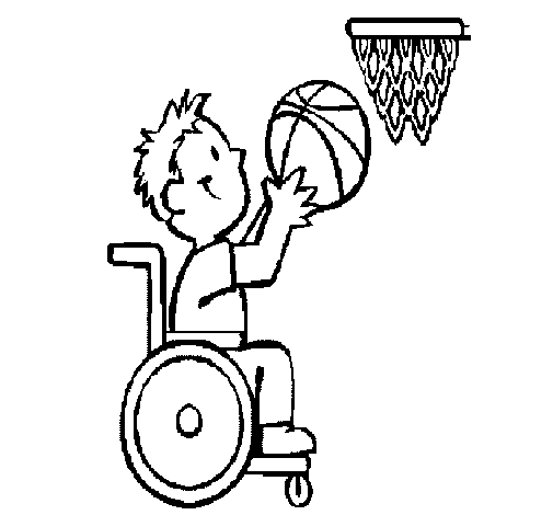 Wheelchair basketball coloring page