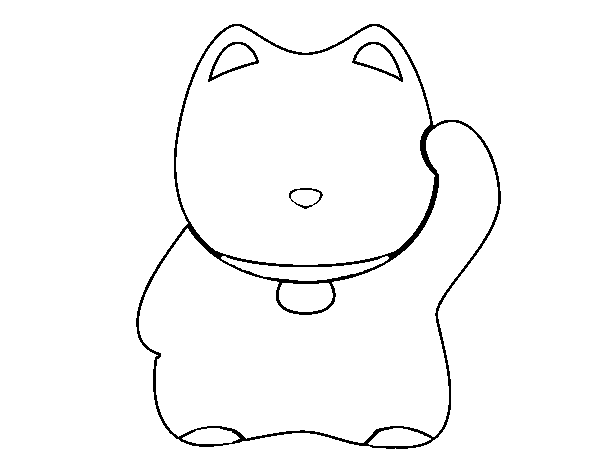 White Maneki-neko coloring page