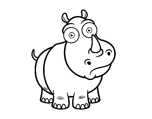 White rhinoceros coloring page