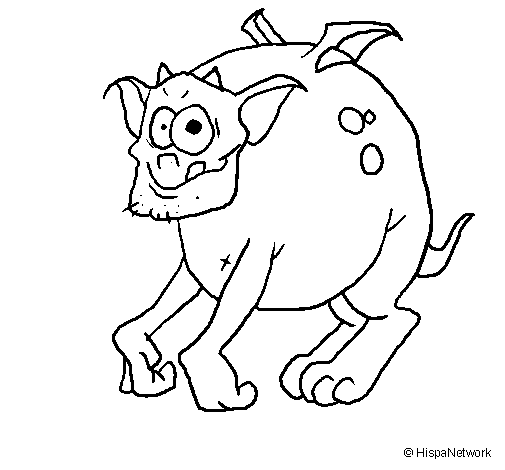 Winged monster II coloring page