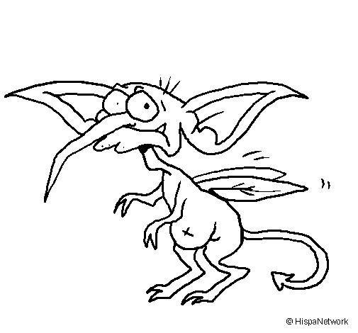 Winged monster coloring page