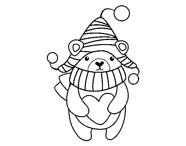 Winter love coloring page