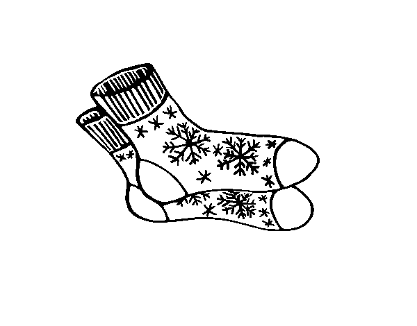 Winter socks coloring page