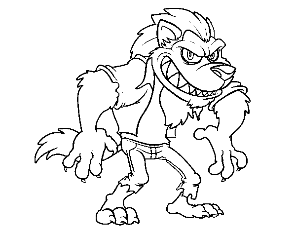 Wolf man coloring page
