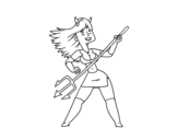 Woman disguised as a demon coloring page