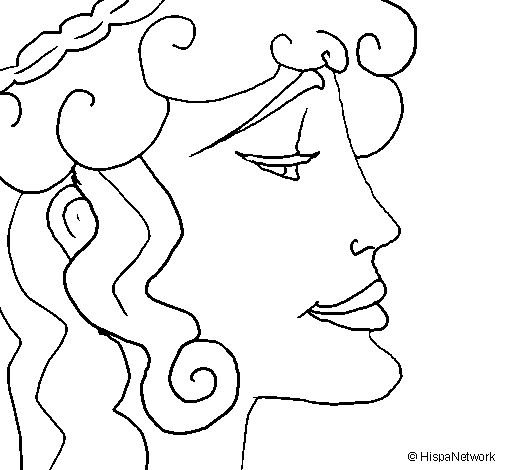 Woman's head coloring page