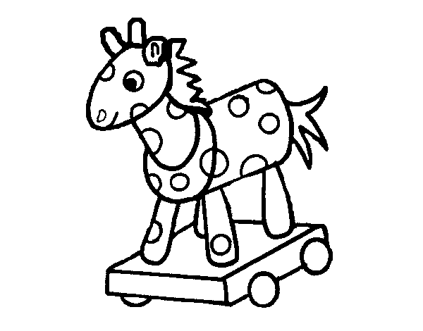 Wooden horse coloring page