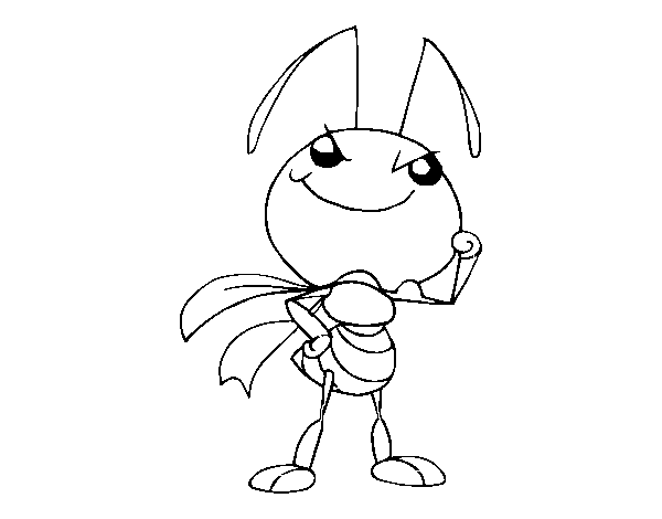 Worker ant coloring page