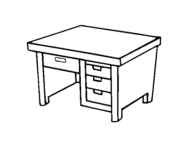 Writing desk coloring page