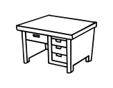 Writing desk coloring page