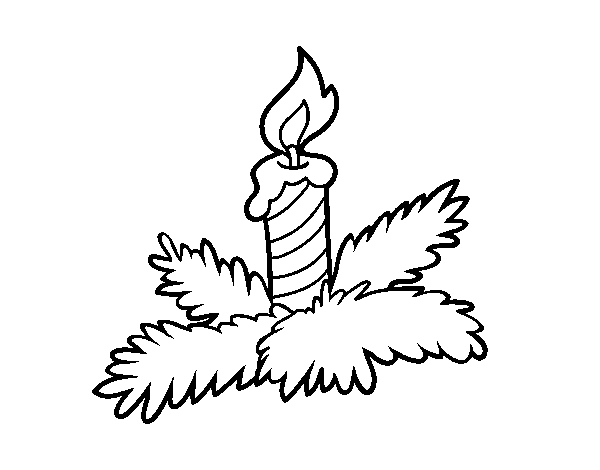 Xmas candle coloring page