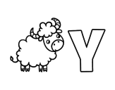 Y of Yak coloring page