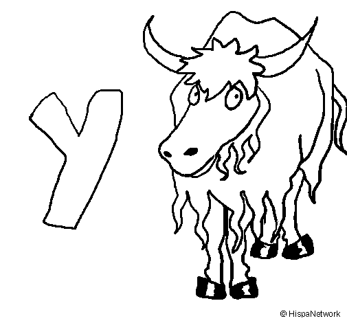 Yak coloring page