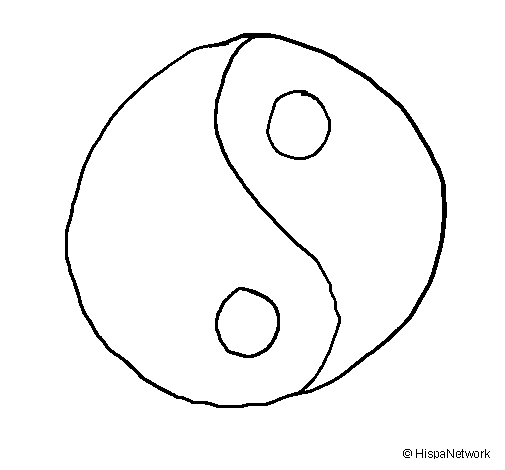 Yin and yang coloring page