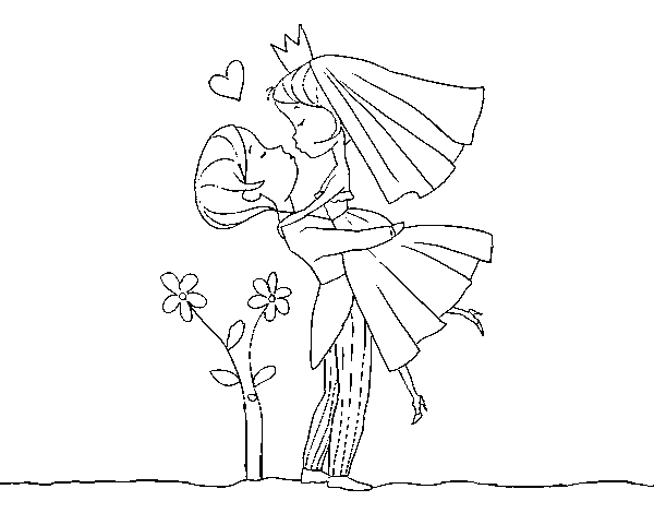 You can kiss the bride coloring page