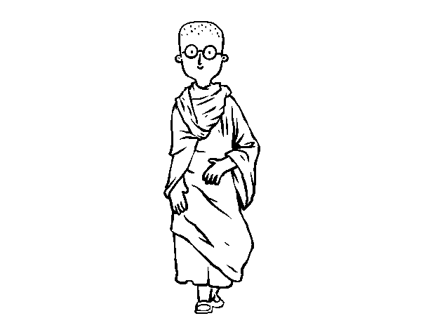 Young Buddhist coloring page