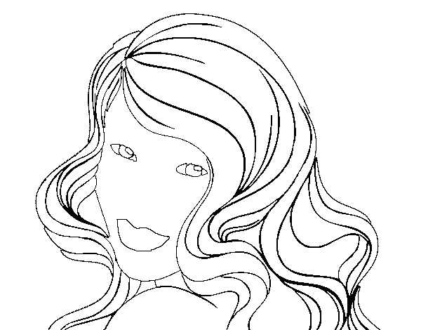 Young girl coloring page