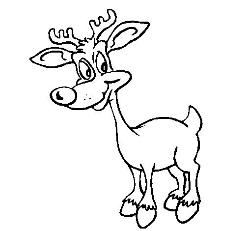 Young reindeer coloring page