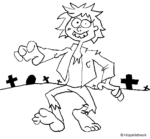 Zombie coloring page