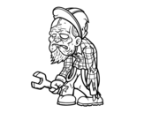 Zombie worker coloring page