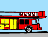 Coloring page Fire engine with ladder painted byjavi