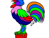 Coloring page Cock singing painted by/melo