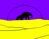 Coloring page Elephant at dawn painted bymastodon spore