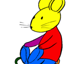 Coloring page Seated rat painted bymelo