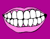 Coloring page Mouth and teeth painted bychikis