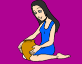 Coloring page Woman and urn painted bychikis