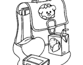 Coloring page Backpack and breakfast painted byAlex