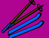 Coloring page Ski Poles painted bychikis