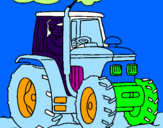 Coloring page Tractor working painted byAdam