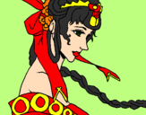 Coloring page Chinese princess painted byvaleria