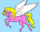 Coloring page Pegasus flying painted byxiomy