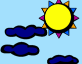 Coloring page Sun and clouds 2 painted bypolipoket
