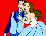 Coloring page The bride and groom painted byRoberta