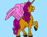 Coloring page Unicorn with wings painted byangie