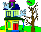 Coloring page Ghost house painted bytalha