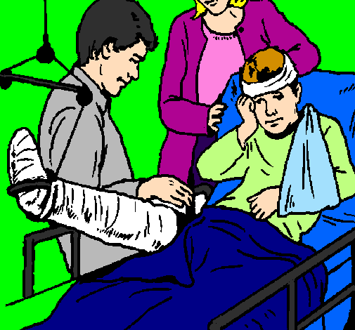 Coloring page Little boy with broken leg painted byÁGATA