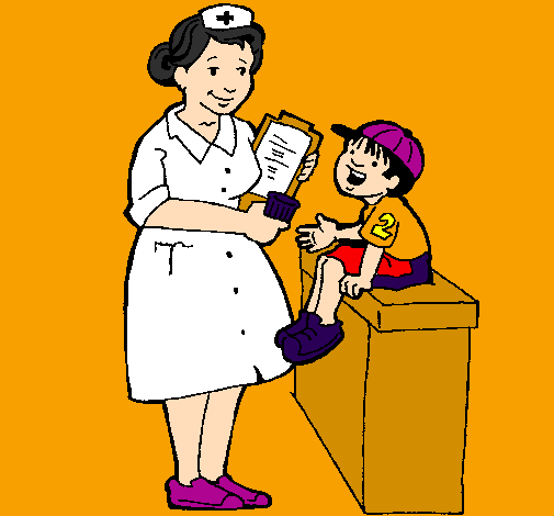 Coloring page Nurse and little boy painted byyuliya