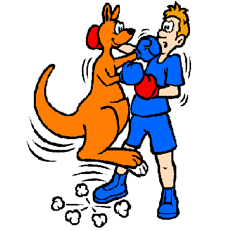 Coloring page Boxer kangaroo painted byrishikesh
