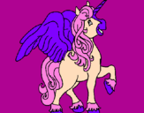 Coloring page Unicorn with wings painted bymichele