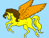 Coloring page Pegasus flying painted bywillsie