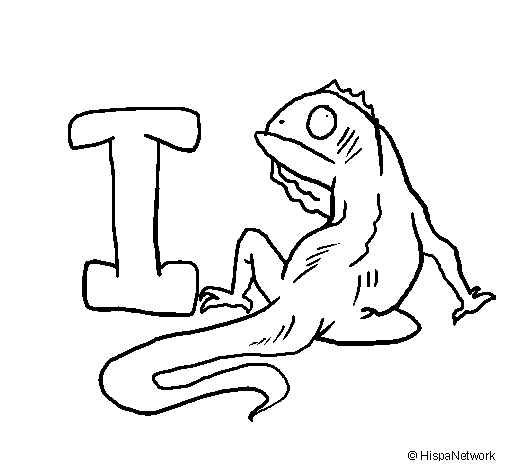 Coloring page Iguana painted bya