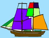 Coloring page Sailing boat painted byALEXANDER