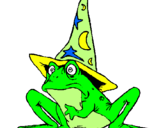 Coloring page Magician turned into a frog painted bypj flower