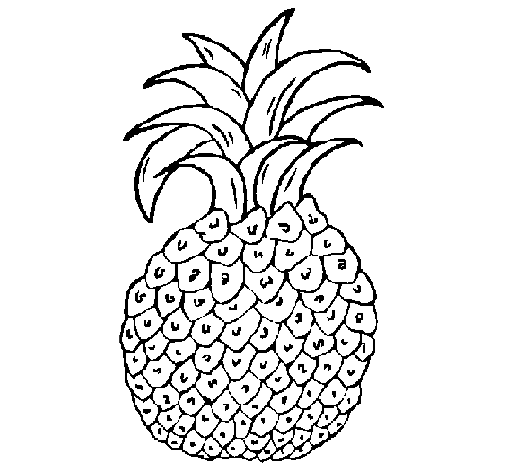 Coloring page pineapple painted bya