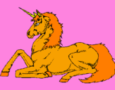 Coloring page Seated unicorn painted byRoberta